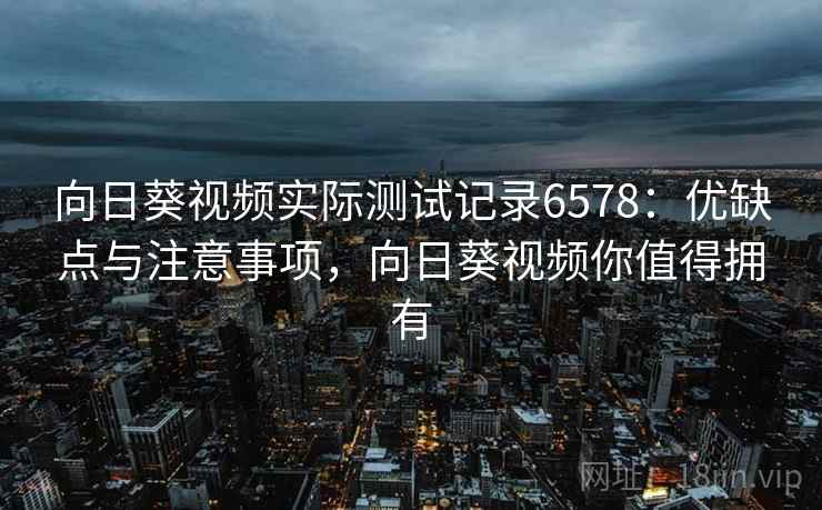 向日葵视频实际测试记录6578：优缺点与注意事项，向日葵视频你值得拥有